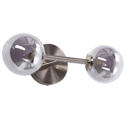 Lampada da parete moderna con 2 lampadine in acciaio color argento ingresso soggiorno camera da letto