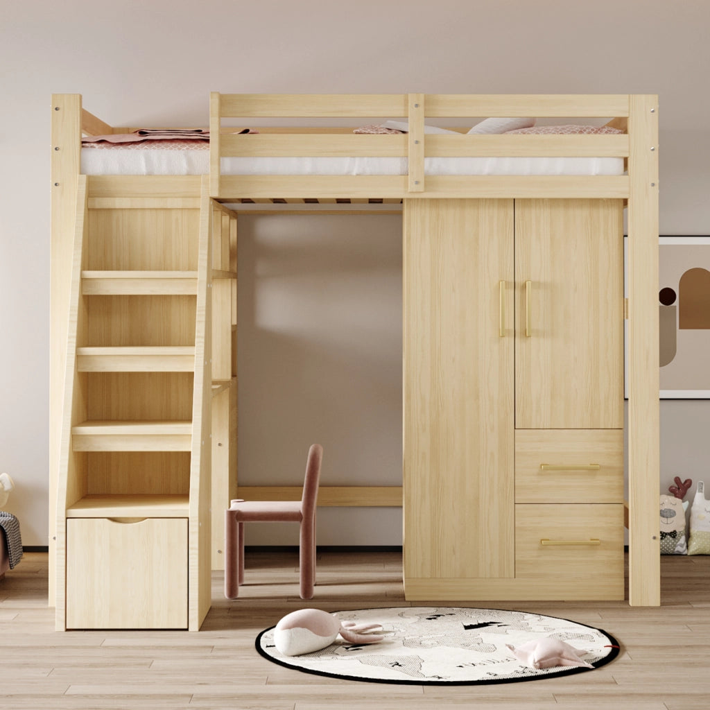 Armadio con 2 ante, 2 cassetti e vano contenitore per camera da letto e stanza bambini 70 × 40 × 135 cm