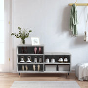 Scarpiera-Scaffale per scarpe Grigio Cemento 102x36x60 cm in Legno Multistrato 478912