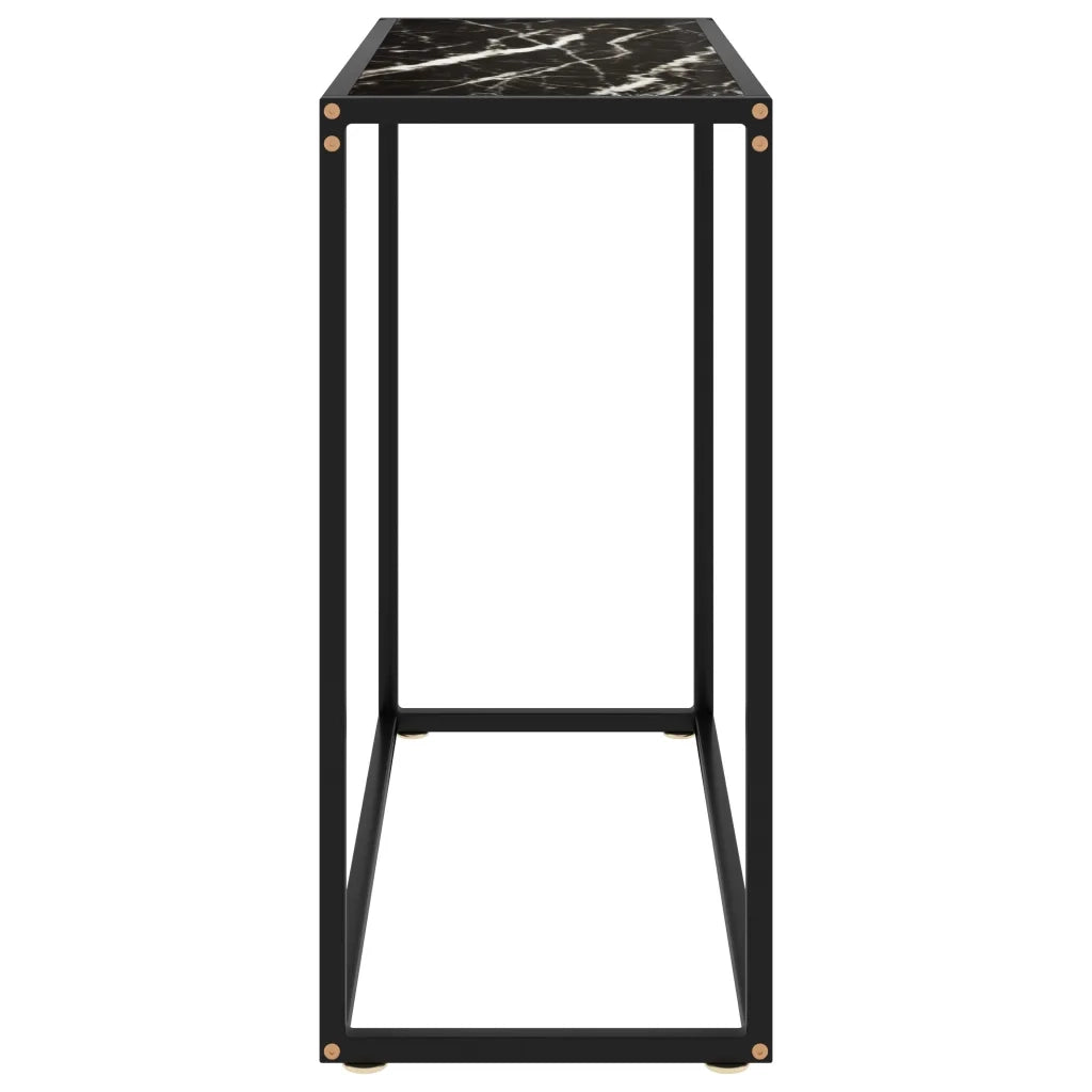 Tavolo Consolle | Tavolo d'Ingresso Nero 80x35x75 cm in Vetro Temperato