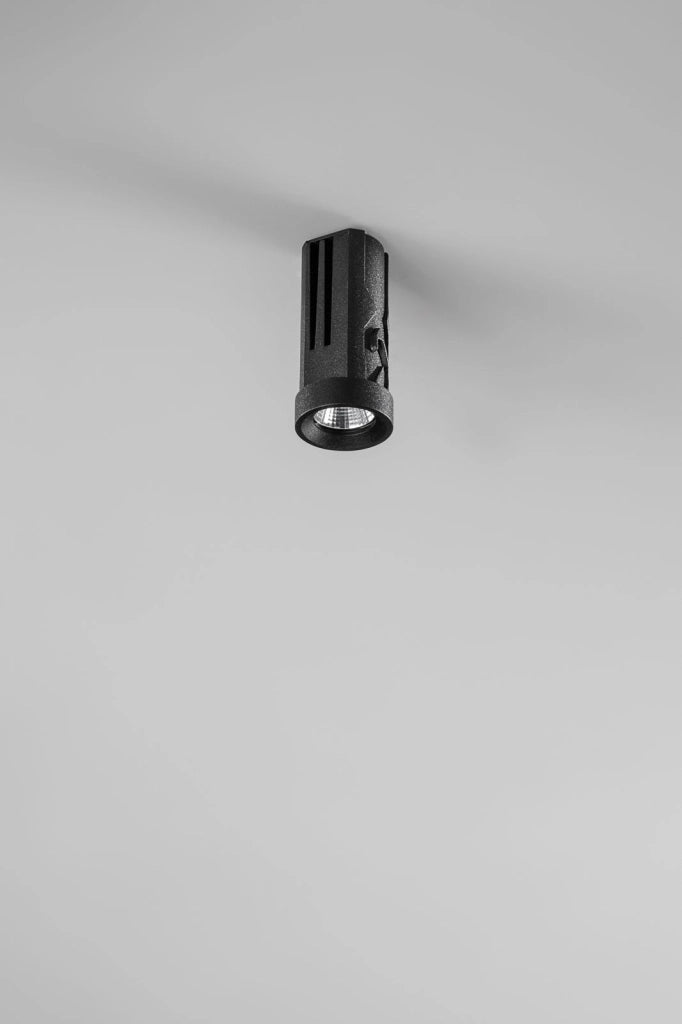 LUCE DA INCASSO LED PER SISTEMA BINARIO SHIFT NERA IN METALLO 7W 3000K 650LM Ø31xH65MM