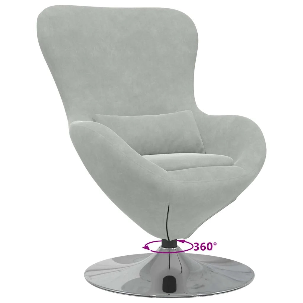 Divano Sedia-Poltrona uovo Grigio chiaro Velluto