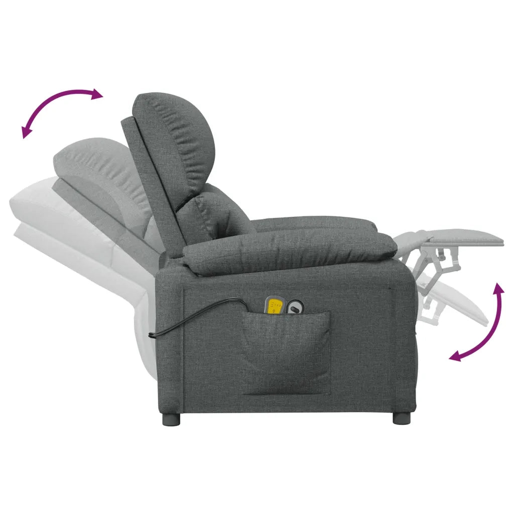 Poltrona Elettrica Massaggiante Grigio Scuro in Tessuto cod mxl 32129