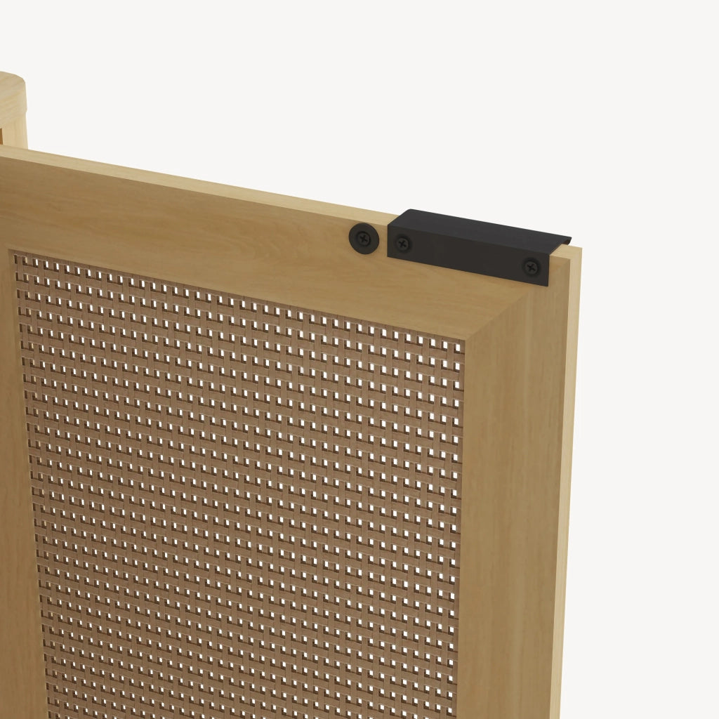 Credenza Bassa Lukhomso Ante con Inserto Intreccio 83x80x40 cm Effetto Rovere [en.casa]