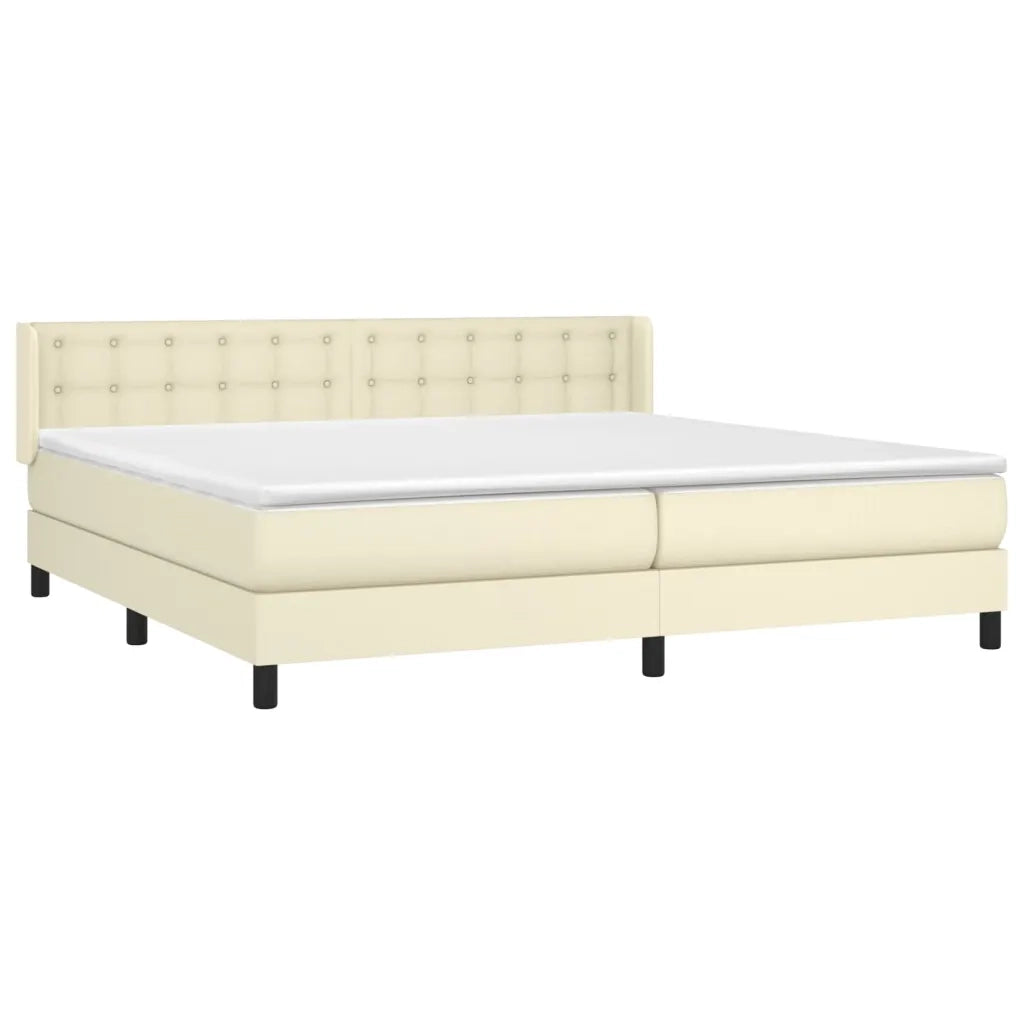 Giroletto a Molle con Materasso Crema 200x200 cm in Similpelle 3130801