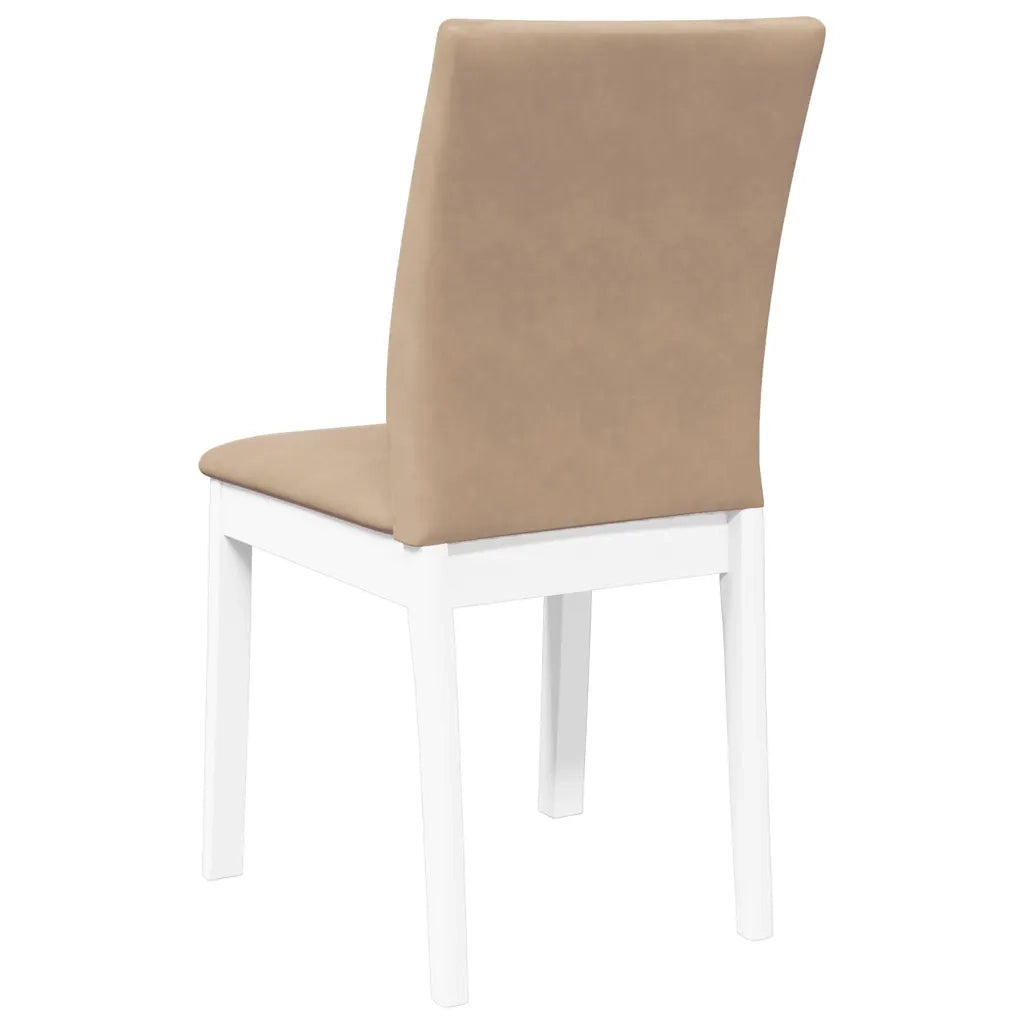 Sedie da Pranzo con Cuscini 2 pz Bianco Legno Massello di Hevea 4102452