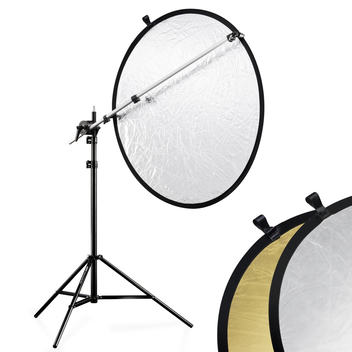 Walimex Set di supporti per riflettori argento/oro, Ø 100 cm