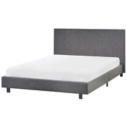 Letto matrimoniale imbottito tessuto 140 x 200 cm con rete e testiera grigia