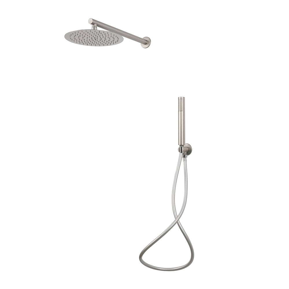 Set doccia completo di soffione tondo diametro 25 cm e set doccetta KZ-1005-2 PERU - Satinato