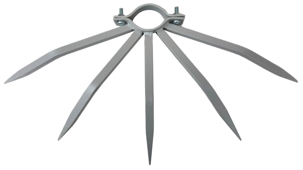 Dissuasore Antifurto con Punte in Acciaio per Pluviali Tubi Esterni Ø42-50 mm Argento