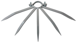 Dissuasore Antifurto con Punte in Acciaio per Pluviali Tubi Esterni Ø42-50 mm Argento