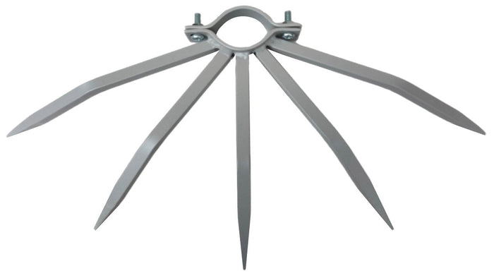 Dissuasore Antifurto con Punte in Acciaio per Pluviali Tubi Esterni Ø42-50 mm Argento