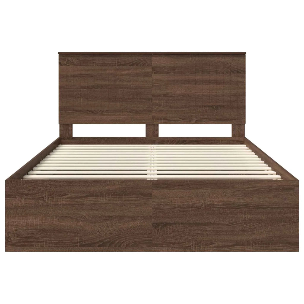 Struttura del letto Rovere Marrone 140 x 200 cm Pino massello