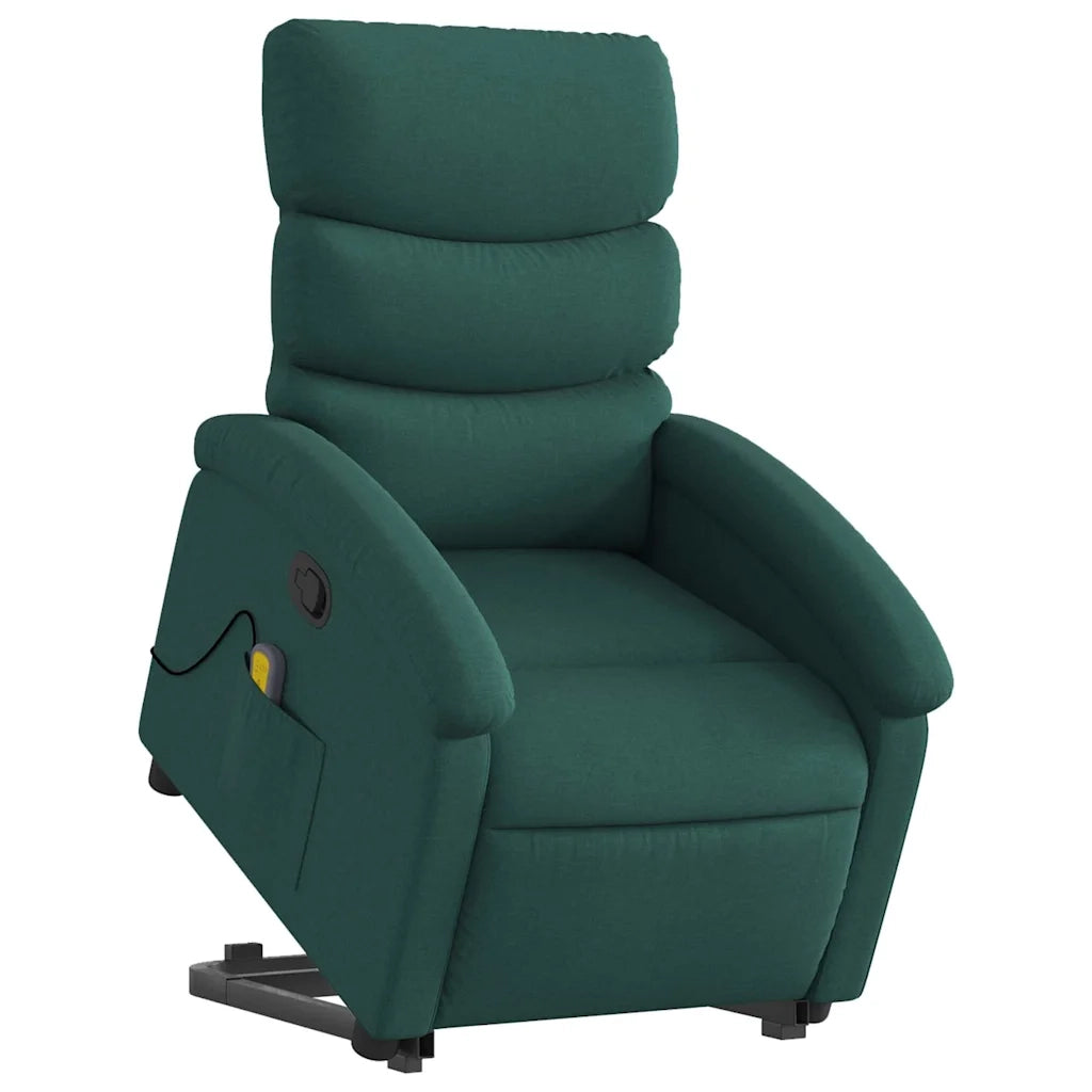 Poltrona Alzapersona Massaggiante Verde Scuro in Tessutocod mxl 108875