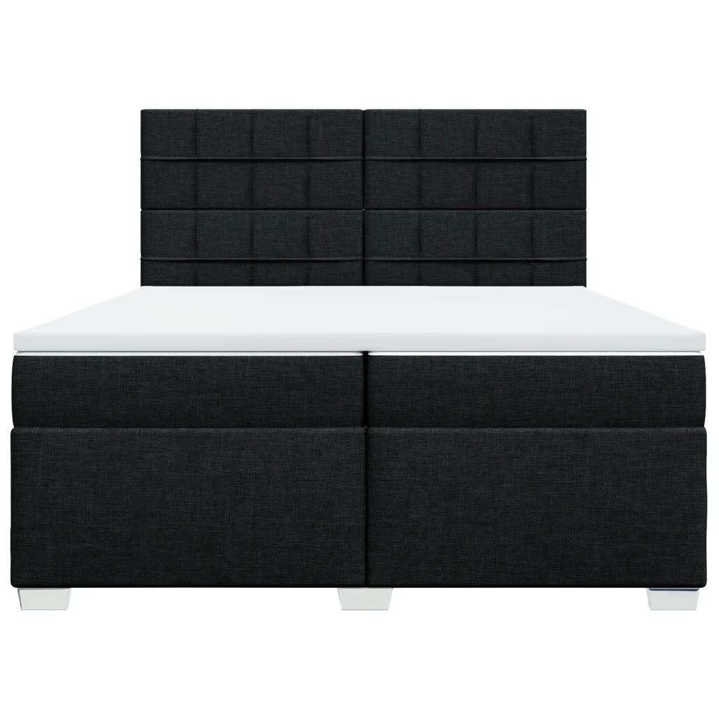 Giroletto a Molle con Materasso Nero 200x200 cm in Tessuto 3290597