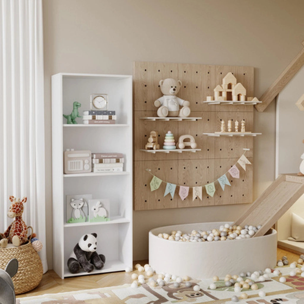 Libreria a colonna LONI 160x60 cm bianca con 5 ripiani a giorno