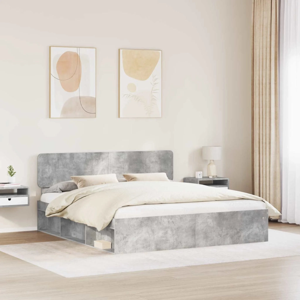 Struttura del letto Calcestruzzo 180 x 200 cm Pino massello 3412045