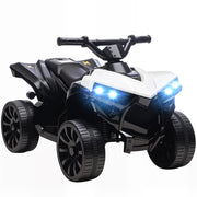 Auto Elettrica Bambini ATV 6V ¨C zephmum ¨C Bianco 70x42x45 cm con LED
