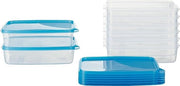Set di contenitori per congelatore - Set di contenitori per congelatore 15 litri rettangolare piatto - Qualità austriaca - Blu - 23 x 15 x 65 cm contenitori per congelatore