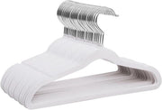Hangers per bambini in tessuto di velluto 35cm con gancio 360° rotativo antiscivolo per bambini robusti e duraturi (32 pacchi bianchi)