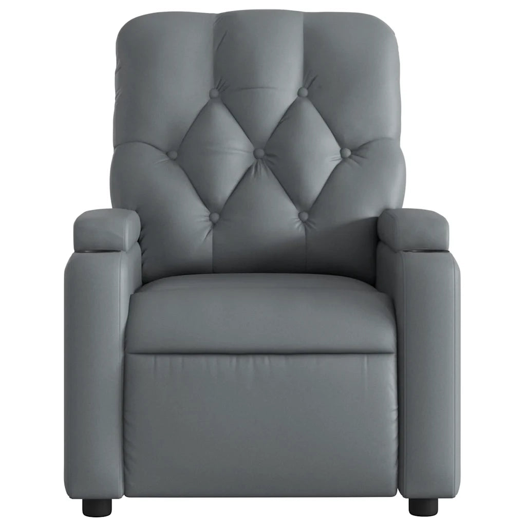 Divano Sedia-Poltrona Reclinabile Grigia in Similpelle 987447