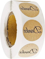 Etichette su rotolo - Ringraziamenti Ø 25 cm - Etichette adesivi su rotolo - 500 pezzi - Ideali per matrimonio compleanni - Carte di ringraziamento - Inviti - Carte augurali.