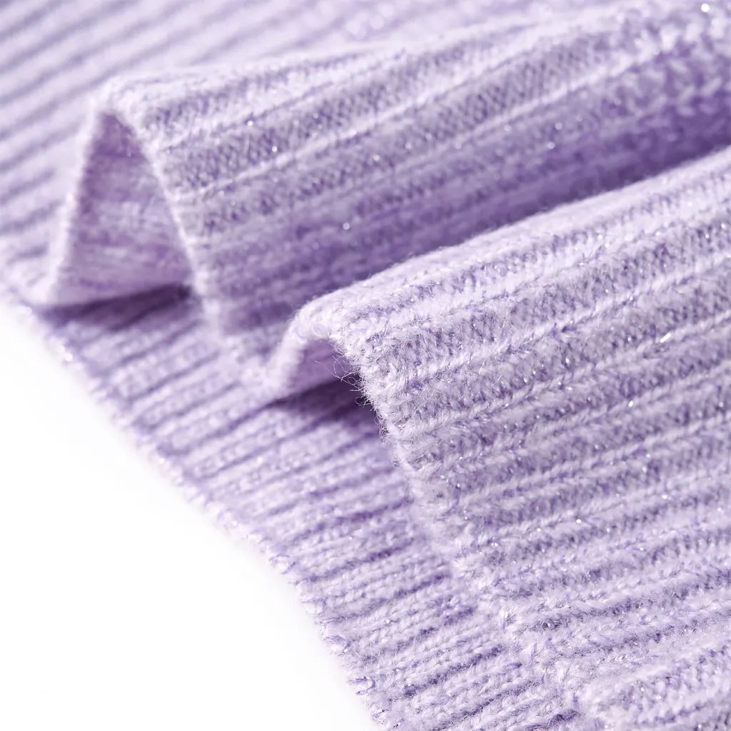 Gilet da Bambina Lavorato a Maglia Lilla Chiaro 116 14546