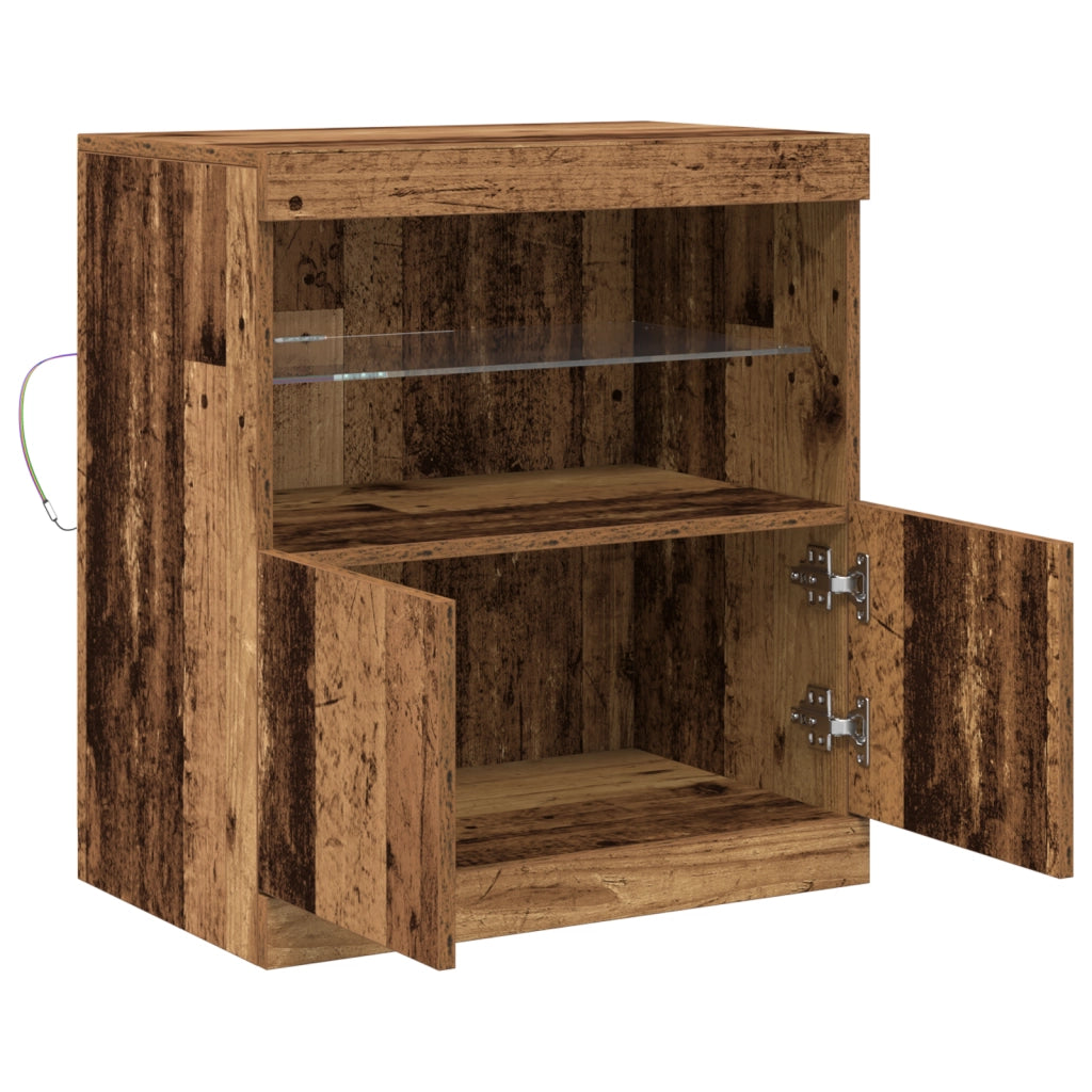 Mobile con luci a LED Legno Vecchio 60x37x67 cm
