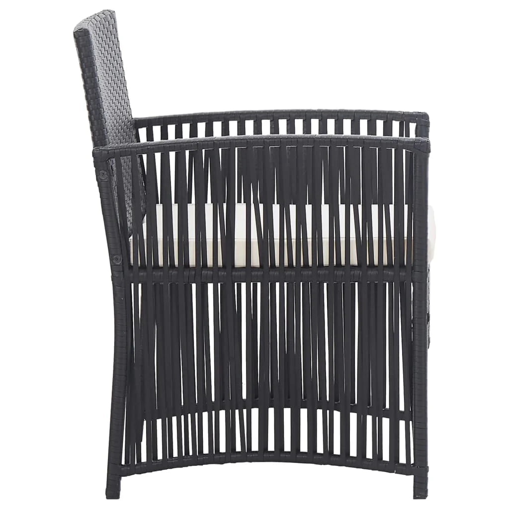 Set di mobili da giardino mobili da esterno set da 4 pezzi con cuscini resina intrecciata nera 02_0016075