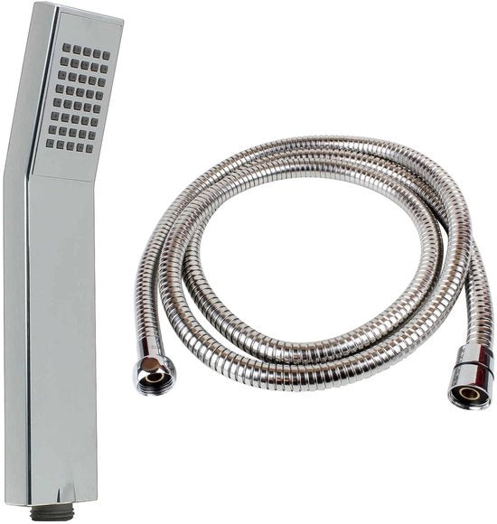 Set di doccia a mano Go1401/200 | 200 cm tubo di doccia | Testa di doccia quadrata | Testa di doccia con tubo di doccia