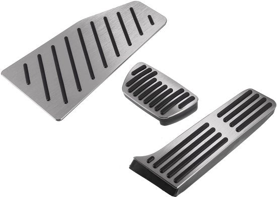 Copertura Pedali Gas Rem - 3 Pezzi - Argentato - Antiscivolo - Inox - Impermeabile - Lega di Alluminio/Rubber - Copertura Pedali