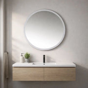 Specchio da bagno forma tonda jonas in artificial stone bianco opaco *** confezione 1