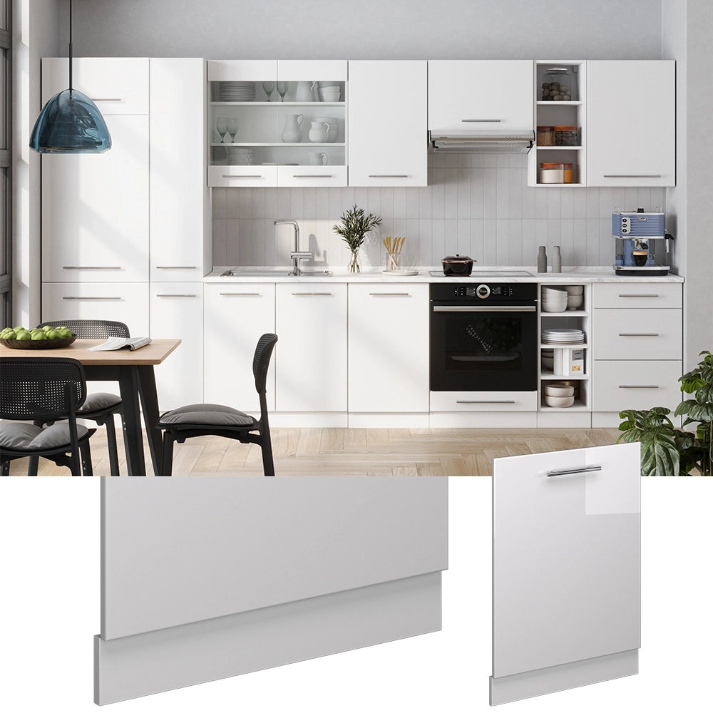 Pannello frontale della lavastoviglie Fame-Line Bianco lucido/Bianco 60 cm, PL Rovere Vicco