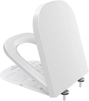 Tappo WC con chiusura morbida, coperchio WC quadrato, sedile WC bianco, coperchio WC con chiusura morbida, sedile WC quadrato, coperchio WC con chiusura morbida, sedile WC snelslittabile, serie DER