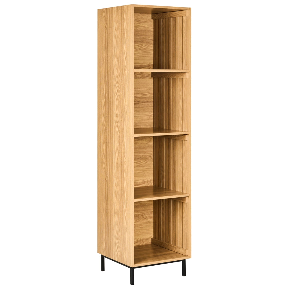 Scaffalatura Modulare 4 ripiani aperti in MDF Marrone chiaro stile moderno