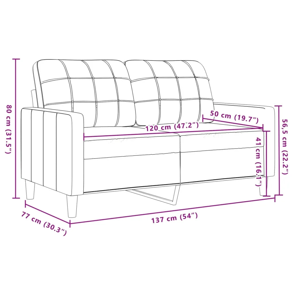 vidaXL Divano a 2 Posti Rosa 120 cm in Velluto