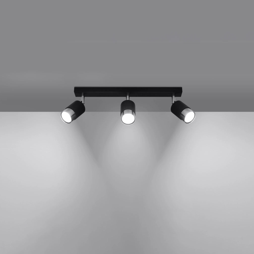 Faretto soffitto barra nero/cromo 3xGU10 Oscuro Pure Lume