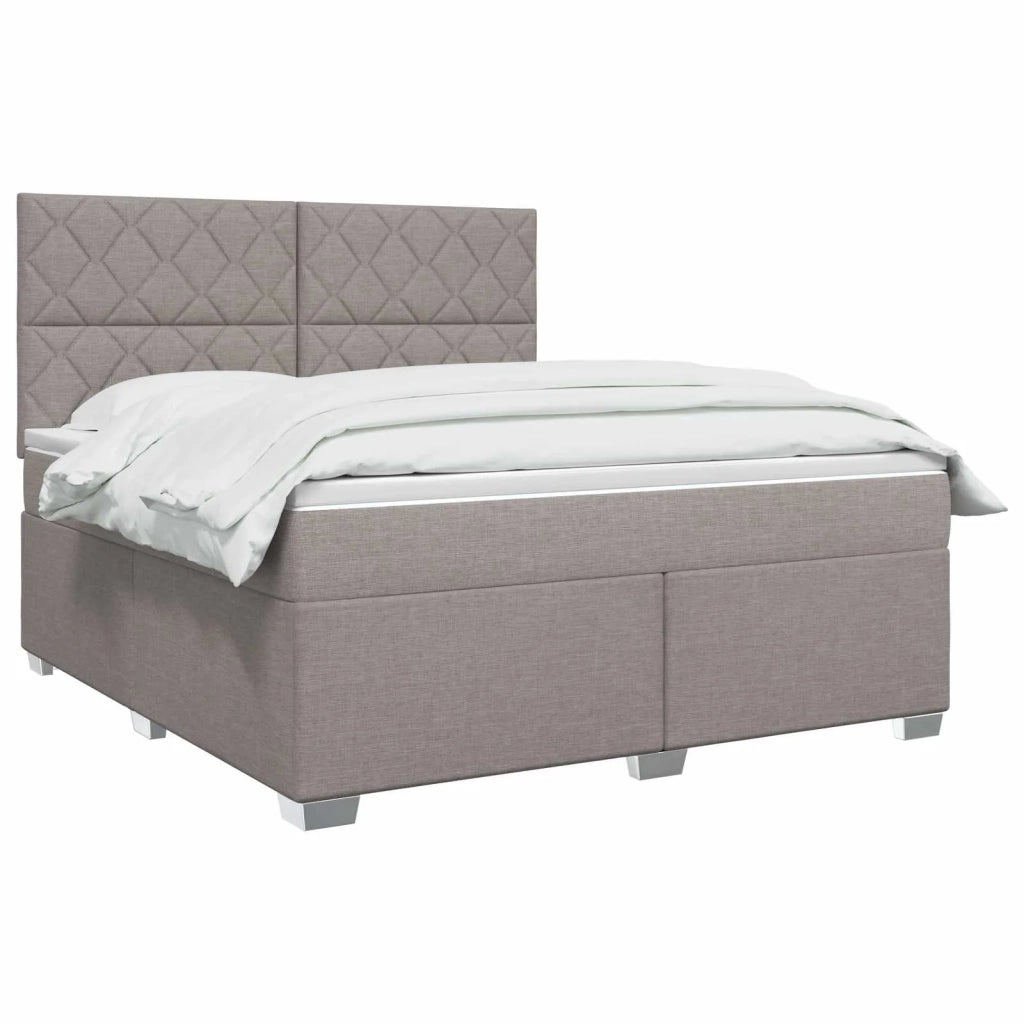Letto box spring con materasso Tortora 140 x 190 cm Tessuto 3454877