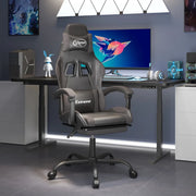 Sedia da Gaming con Poggiapiedi Nero e Grigio in Similpelle 3143882