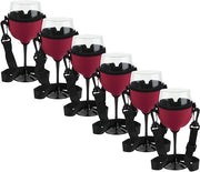 Wine Glass Holders per Hals per Festa e Incontro - Portatile Holders per Bicchieri da Vino per la Gola - Set da 6 Holders per Bicchieri da Vino per Feste