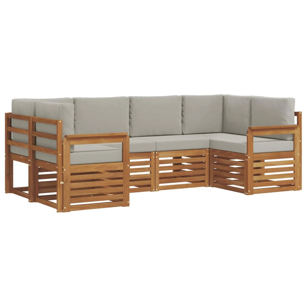 Set divano sezionale con cuscino 6 pcs Grigio Naturale e Chiaro 3375356