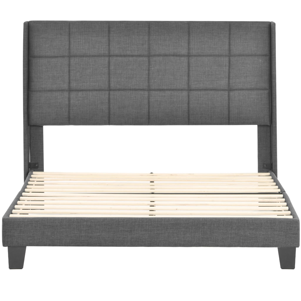 letto imbottito lino grigio 140x200 cm