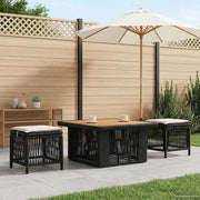 Set da Pranzo per Giardino 3 pcs Beige e Crema polyrattan 42026747