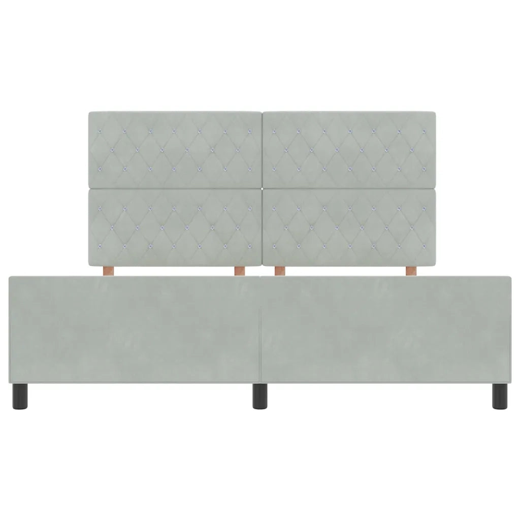 Letto a molle con testiera Grigio chiaro 180 x 200 cm Velluto 3344891