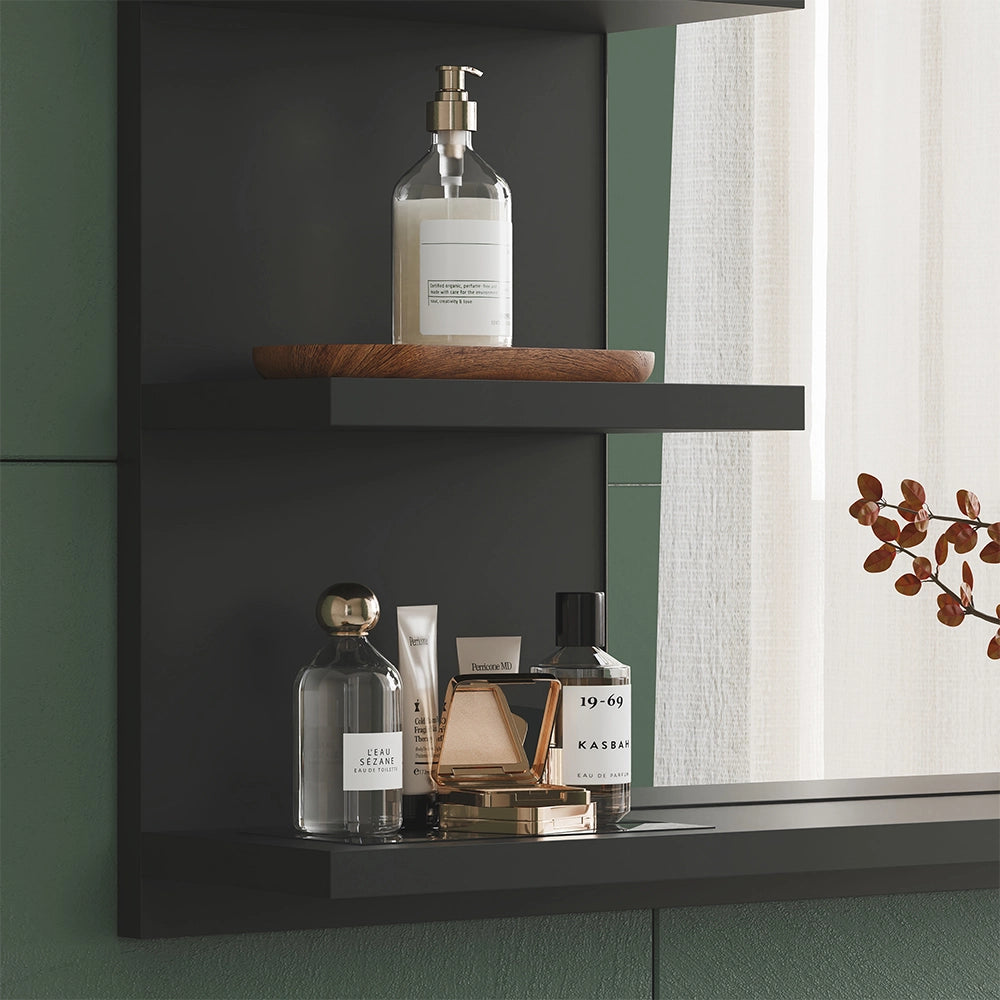 Vicco Specchio contenitore bagno Antracite 78 x 50 cm con ripiani