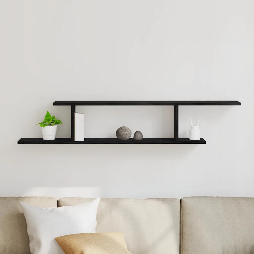 Mensola per TV da fissare a muro A parete Rovere Nero 862638