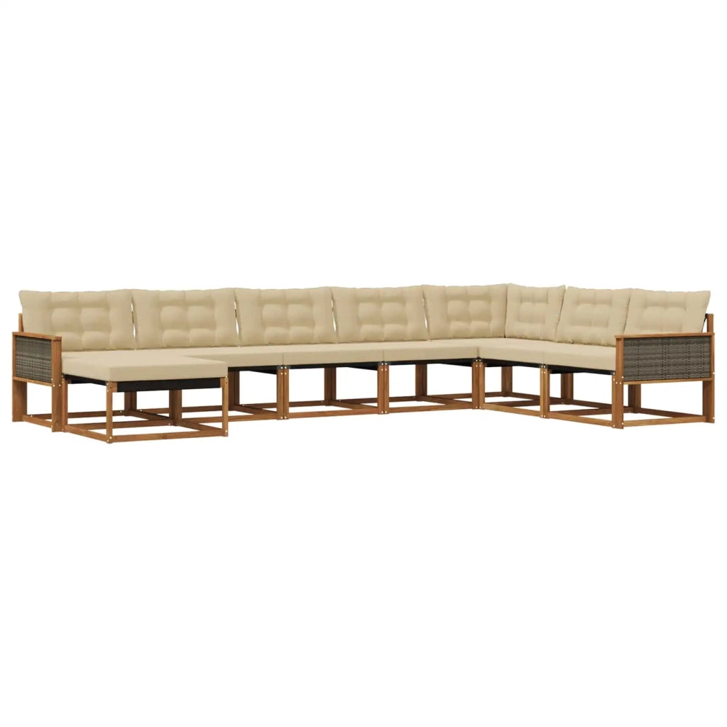 Set di divani da esterno 8 pz Naturale e Beige 3381613
