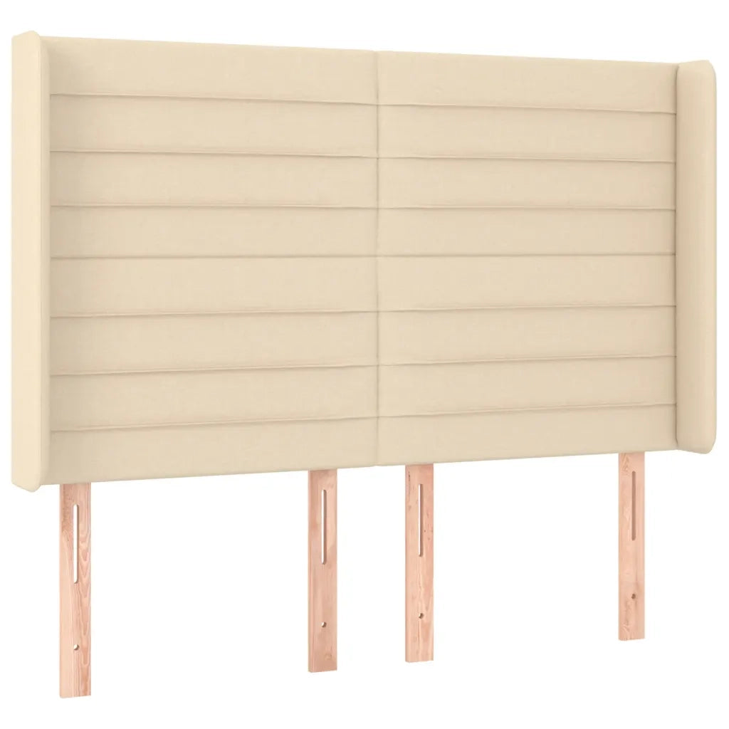 Letto a Molle con Materasso e LED Crema 140x190 cm in Tessuto 3138394