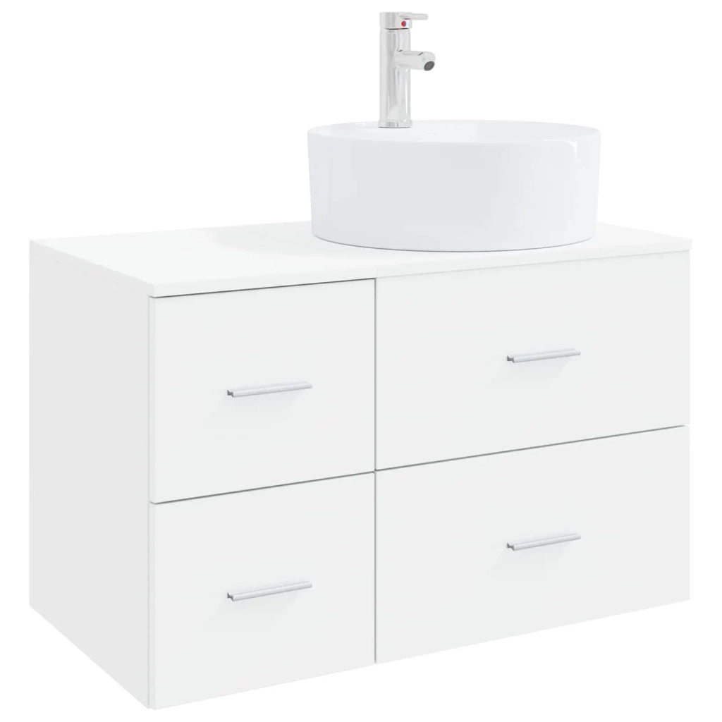 Set di mobili per il bagno 2 pz Bianco Legno ingegnerizzato 3403984