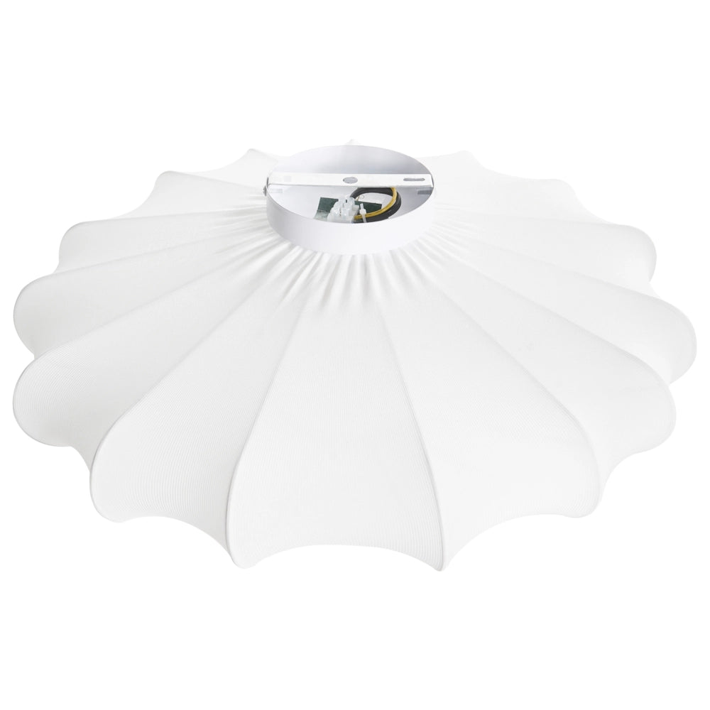 Lampada a sospensione con base in ferro bianco e paralume in tessuto Stile scandinavo Luce d'atmosfera Bianca
